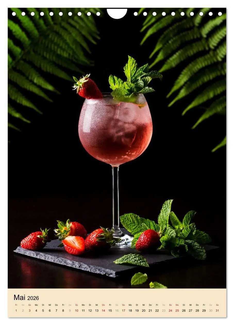 Bild: 9783516361278 | Cocktails mit Blumen und Pflanzen (Wandkalender 2026 DIN A4 hoch),...