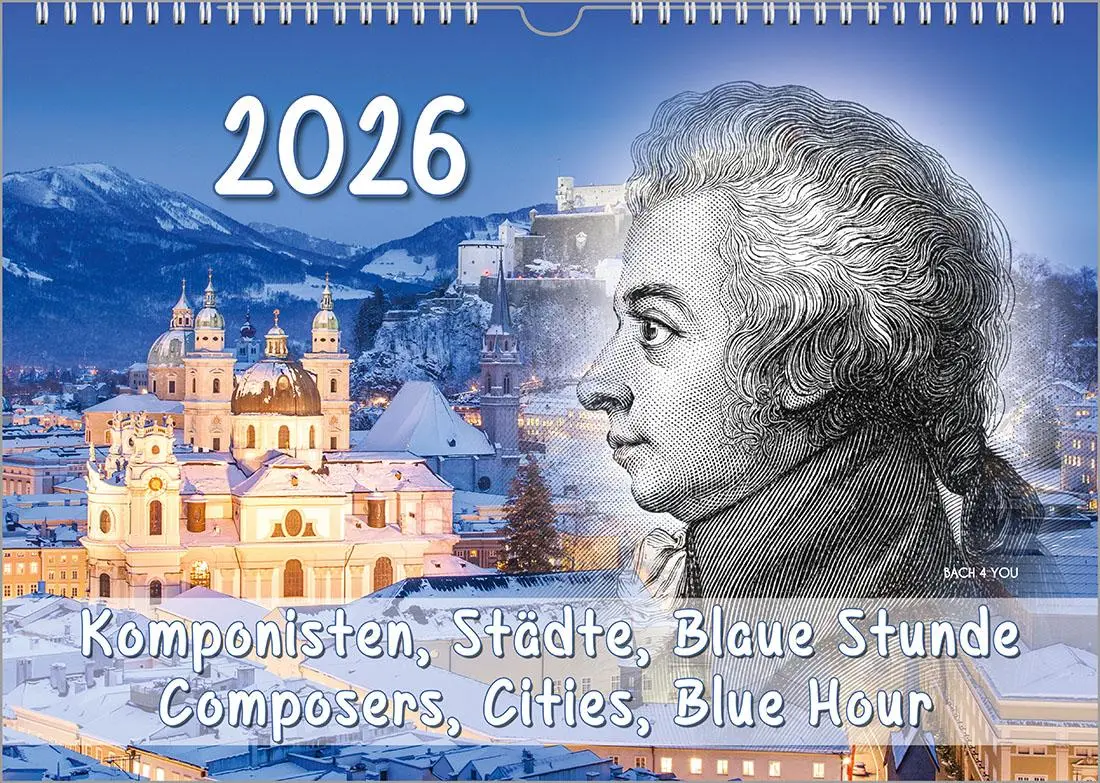 Cover: 9783969031278 | Komponisten-Kalender, ein Musik-Kalender 2026, DIN A3 | Peter Bach Jr.
