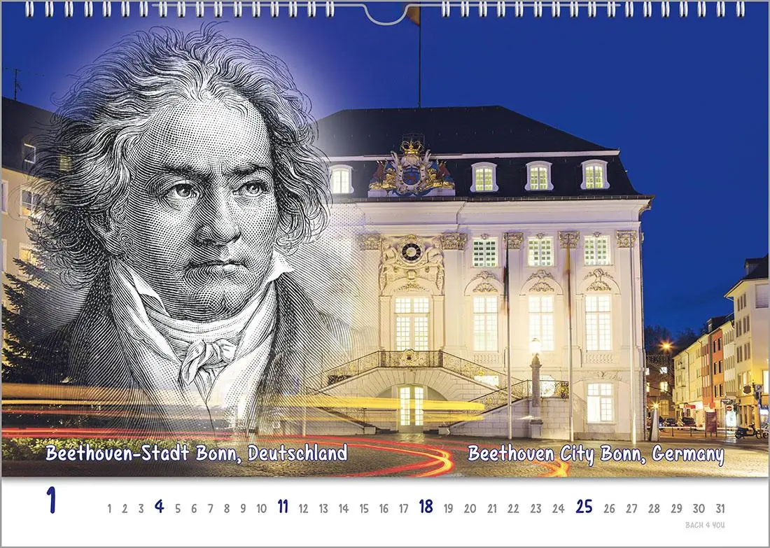 Bild: 9783969031278 | Komponisten-Kalender, ein Musik-Kalender 2026, DIN A3 | Peter Bach Jr.