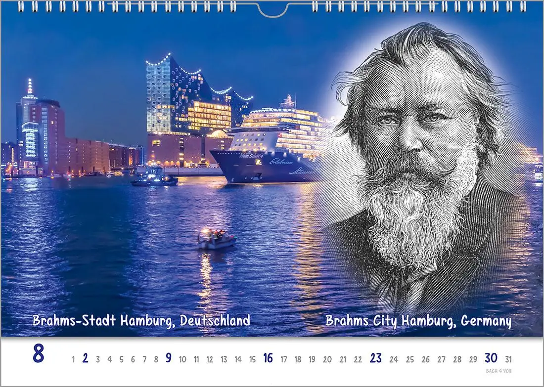 Bild: 9783969031278 | Komponisten-Kalender, ein Musik-Kalender 2026, DIN A3 | Peter Bach Jr.