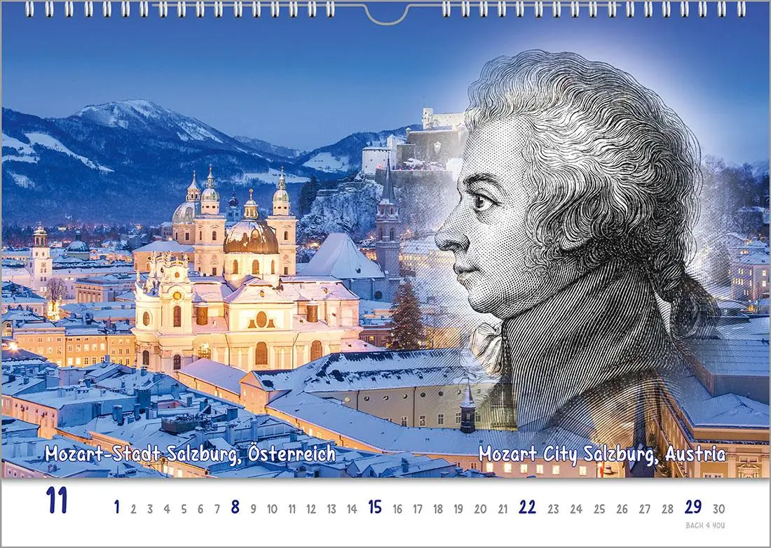 Bild: 9783969031278 | Komponisten-Kalender, ein Musik-Kalender 2026, DIN A3 | Peter Bach Jr.