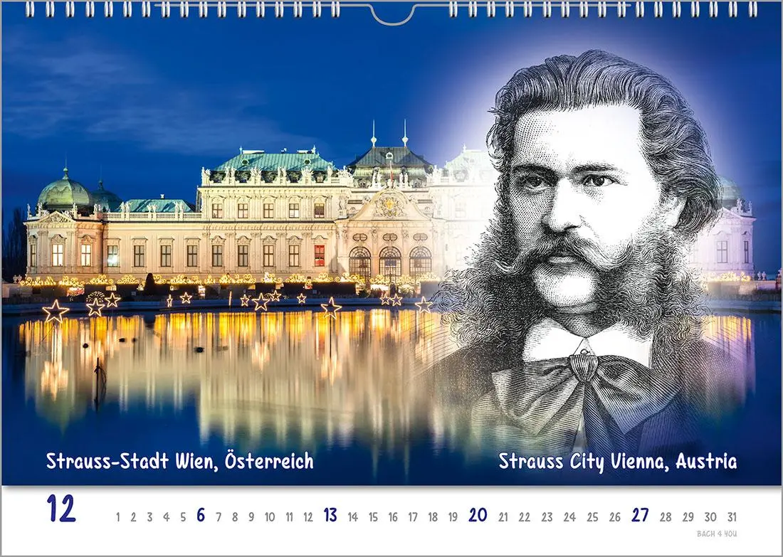 Bild: 9783969031278 | Komponisten-Kalender, ein Musik-Kalender 2026, DIN A3 | Peter Bach Jr.