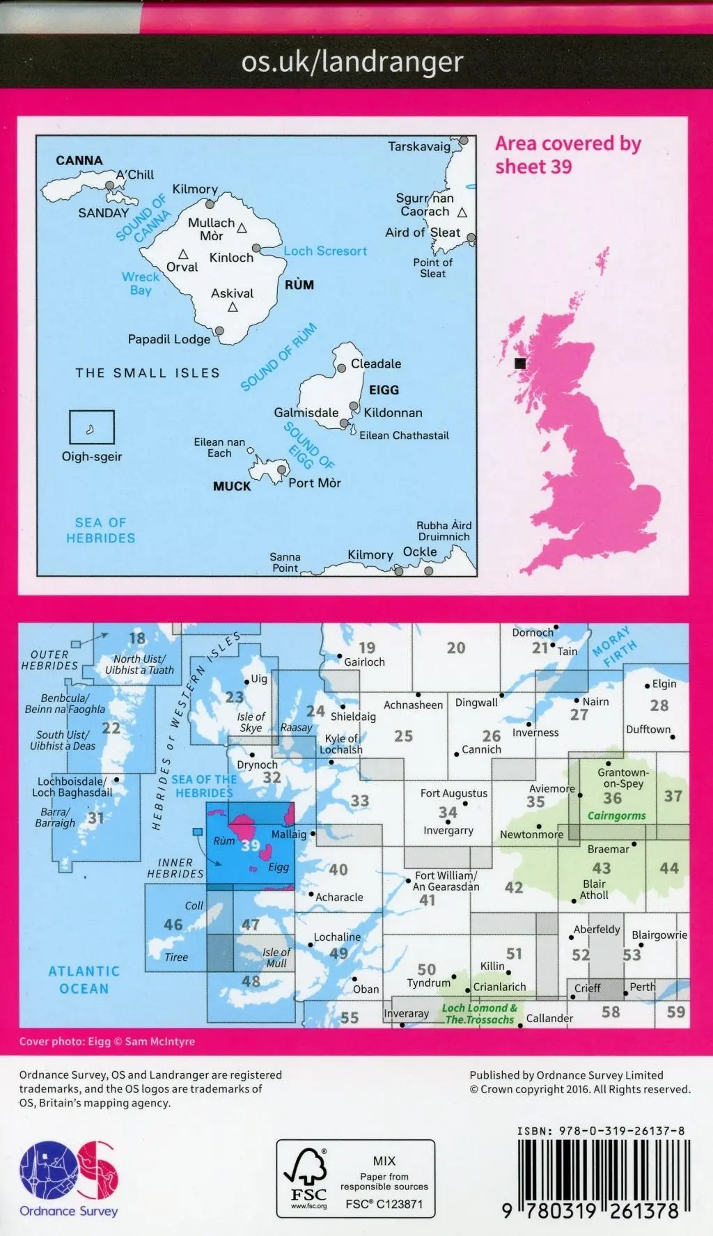 Bild: 9780319261378 | Rum, Eigg &amp; Muck | Ordnance Survey | (Land-)Karte | OS Landranger Map
