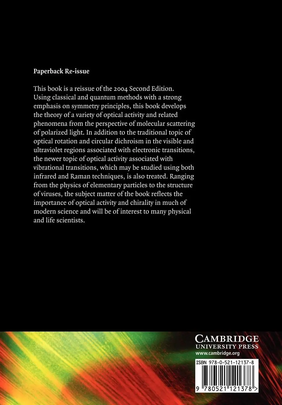 Rückseite: 9780521121378 | Molecular Light Scattering and Optical Activity | Laurence D. Barron