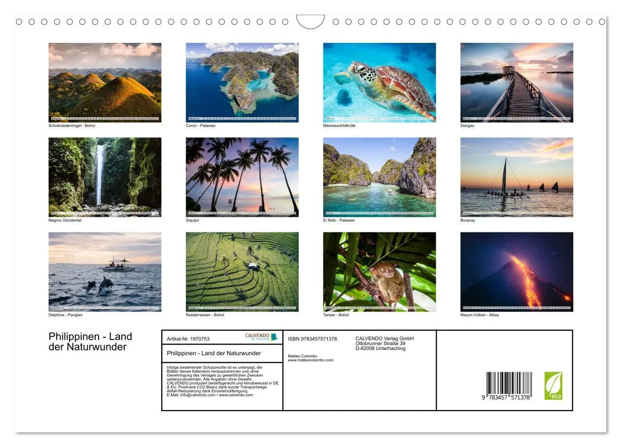 Bild: 9783457571378 | Philippinen - Land der Naturwunder (Wandkalender 2026 DIN A3 quer),...