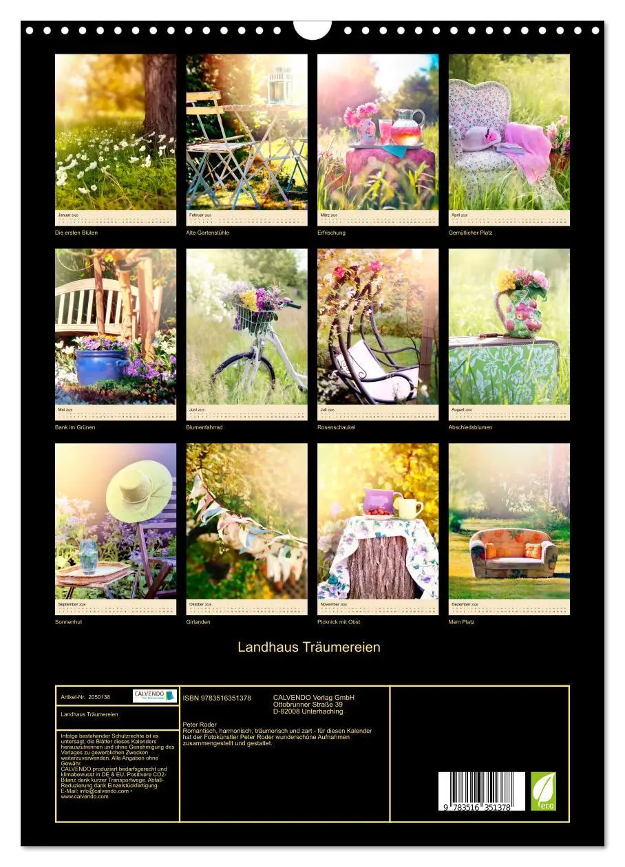 Bild: 9783516351378 | Landhaus Träumereien (Wandkalender 2026 DIN A3 hoch), CALVENDO...