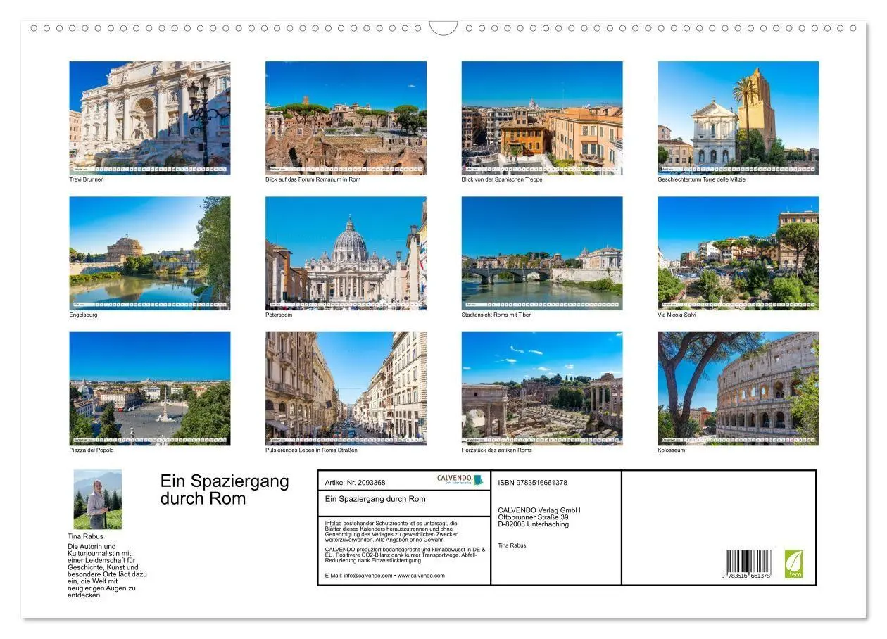 Bild: 9783516661378 | Ein Spaziergang durch Rom (Wandkalender 2026 DIN A2 quer), CALVENDO...