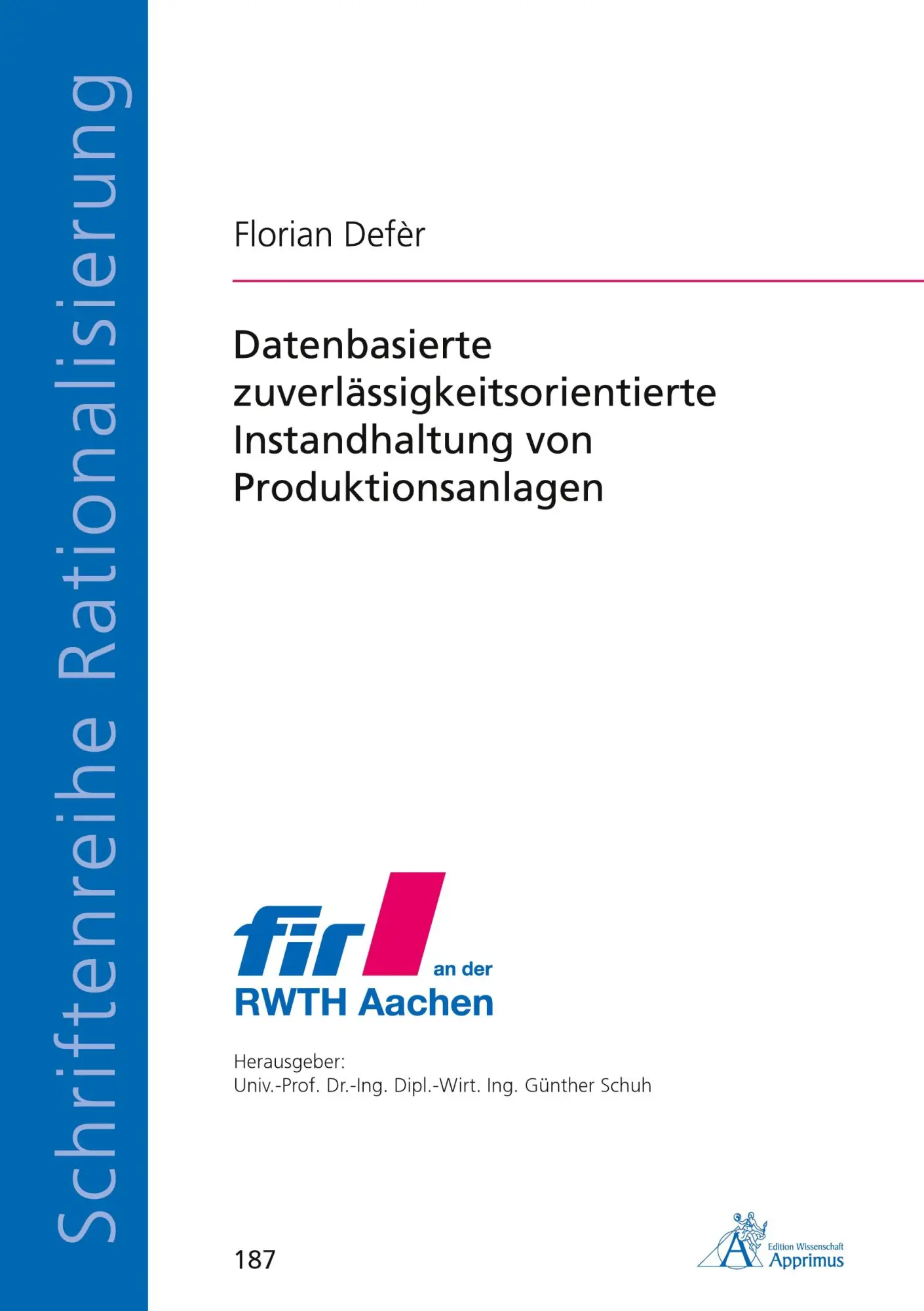 Cover: 9783985551378 | Datenbasierte zuverlässigkeitsorientierte Instandhaltung von...