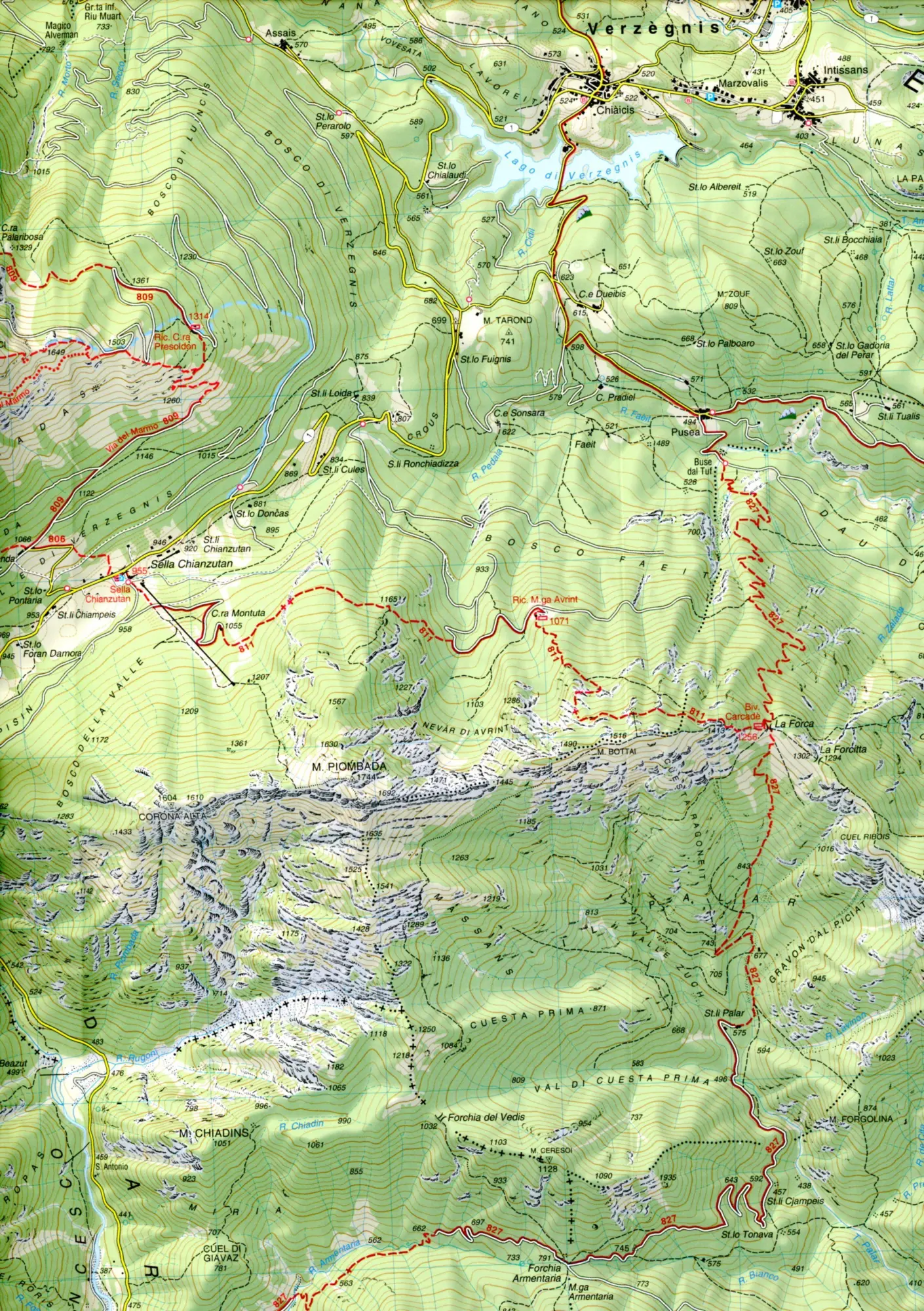 Bild: 9788883151378 | Tabacco Wandern 1 : 25 000 Prealpi Carniche / Val Tagliamento | 2021