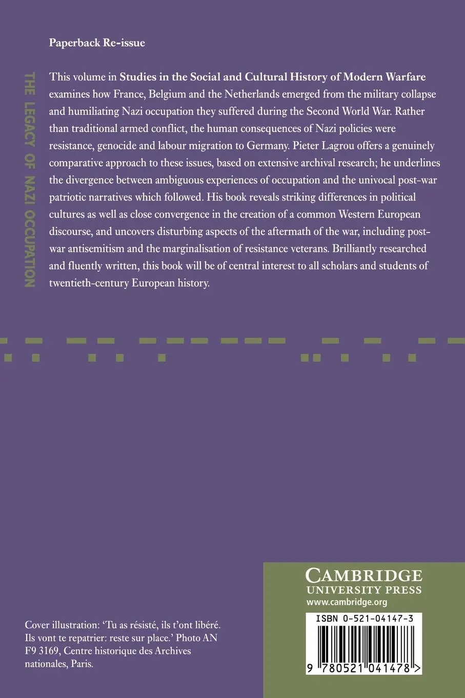 Rückseite: 9780521041478 | The Legacy of Nazi Occupation | Pieter Lagrou | Taschenbuch | Englisch