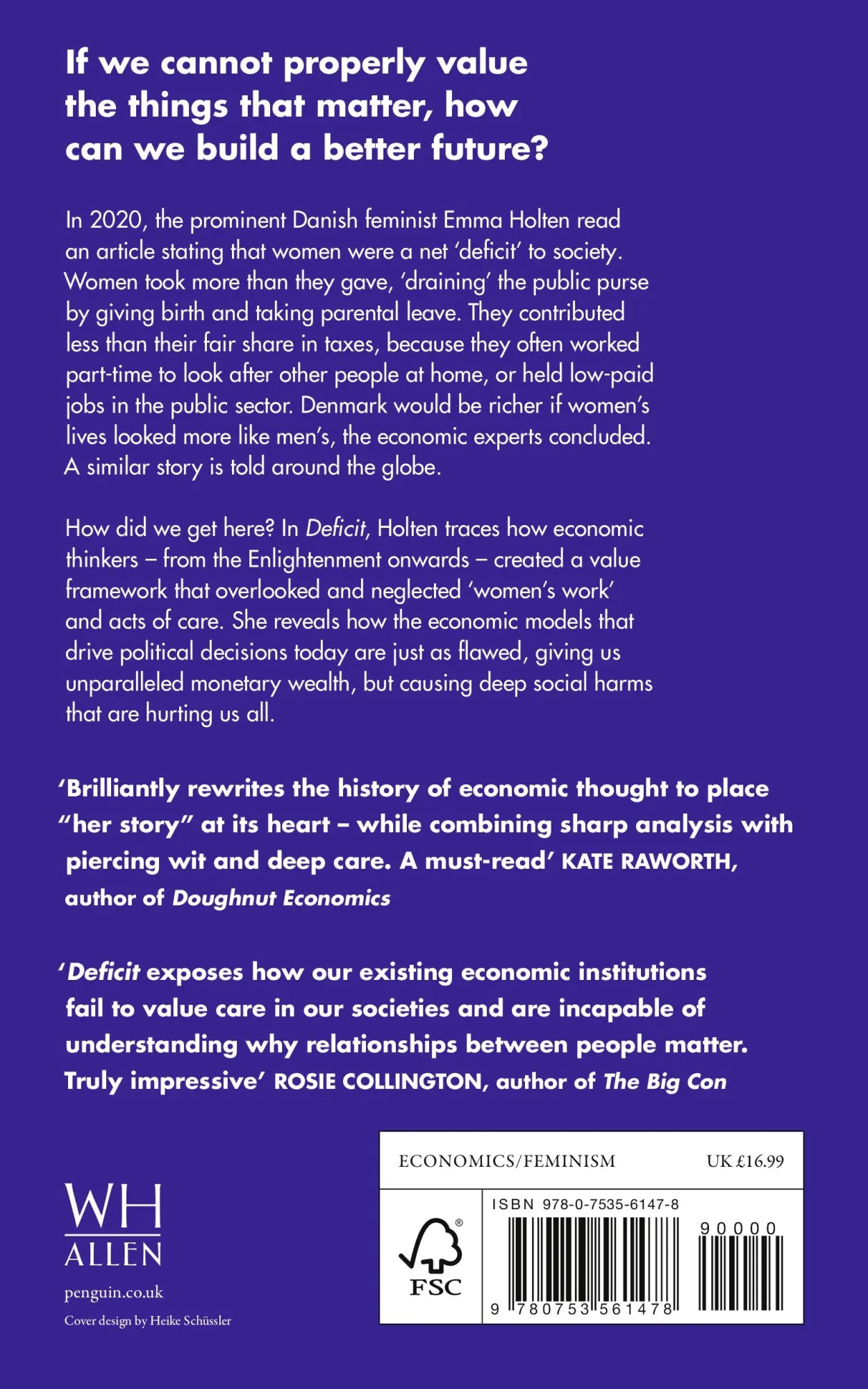 Rückseite: 9780753561478 | Deficit | How Feminist Economics Can Change Our World | Emma Holten