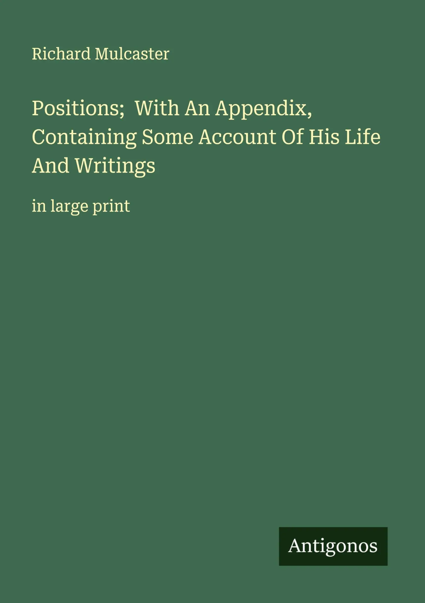 Cover: 9783563251478 | Positions; With An Appendix, Containing Some Account Of His Life...