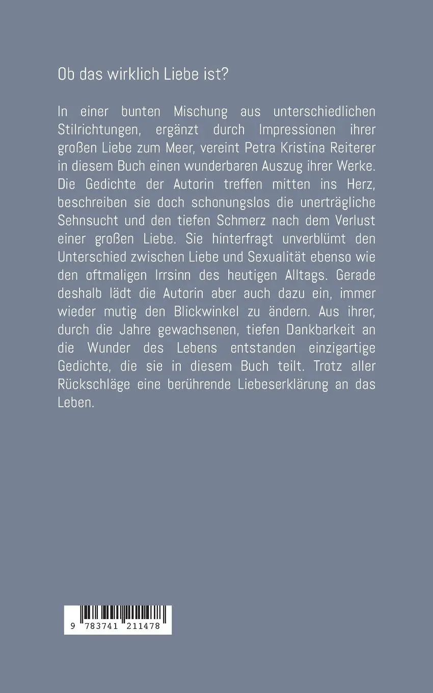 Rückseite: 9783741211478 | Ob das wirklich Liebe ist? | Lyrik und Fotografie | Reiterer | Buch