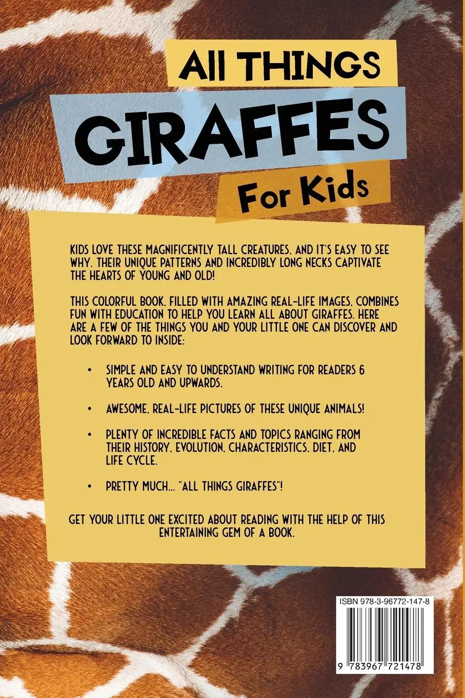 Rückseite: 9783967721478 | All Things Giraffes For Kids | Animal Reads | Taschenbuch | Englisch