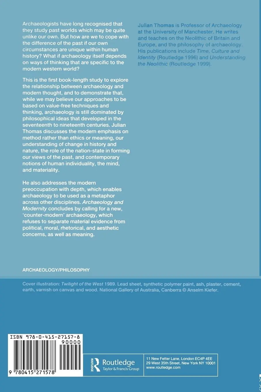 Rückseite: 9780415271578 | Archaeology and Modernity | Julian Thomas | Taschenbuch | Englisch
