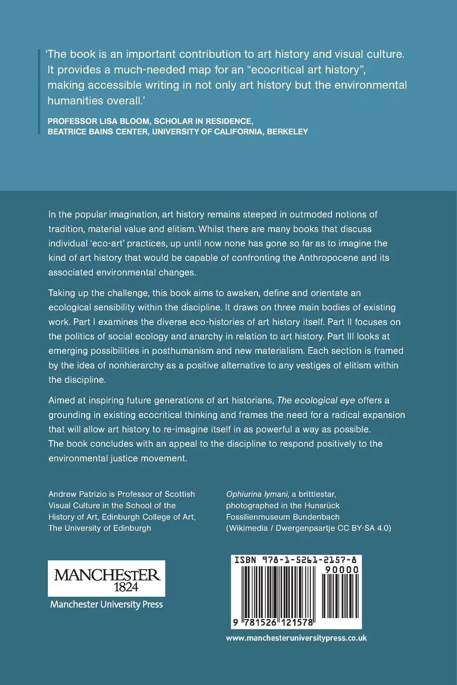 Rückseite: 9781526121578 | The ecological eye | Assembling an ecocritical art history | Patrizio