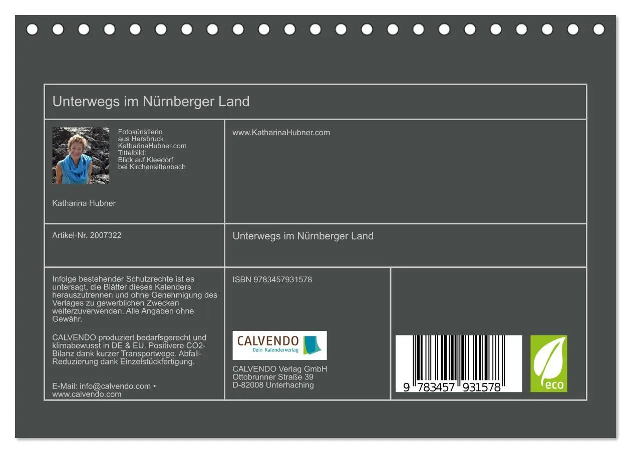 Bild: 9783457931578 | Unterwegs im Nürnberger Land (Tischkalender 2026 DIN A5 quer),...