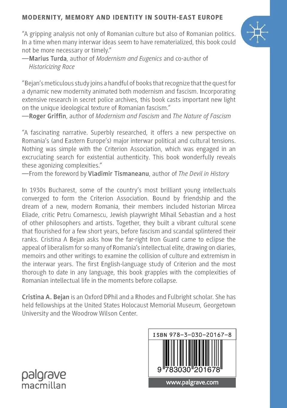 Rückseite: 9783030201678 | Intellectuals and Fascism in Interwar Romania | Cristina A. Bejan
