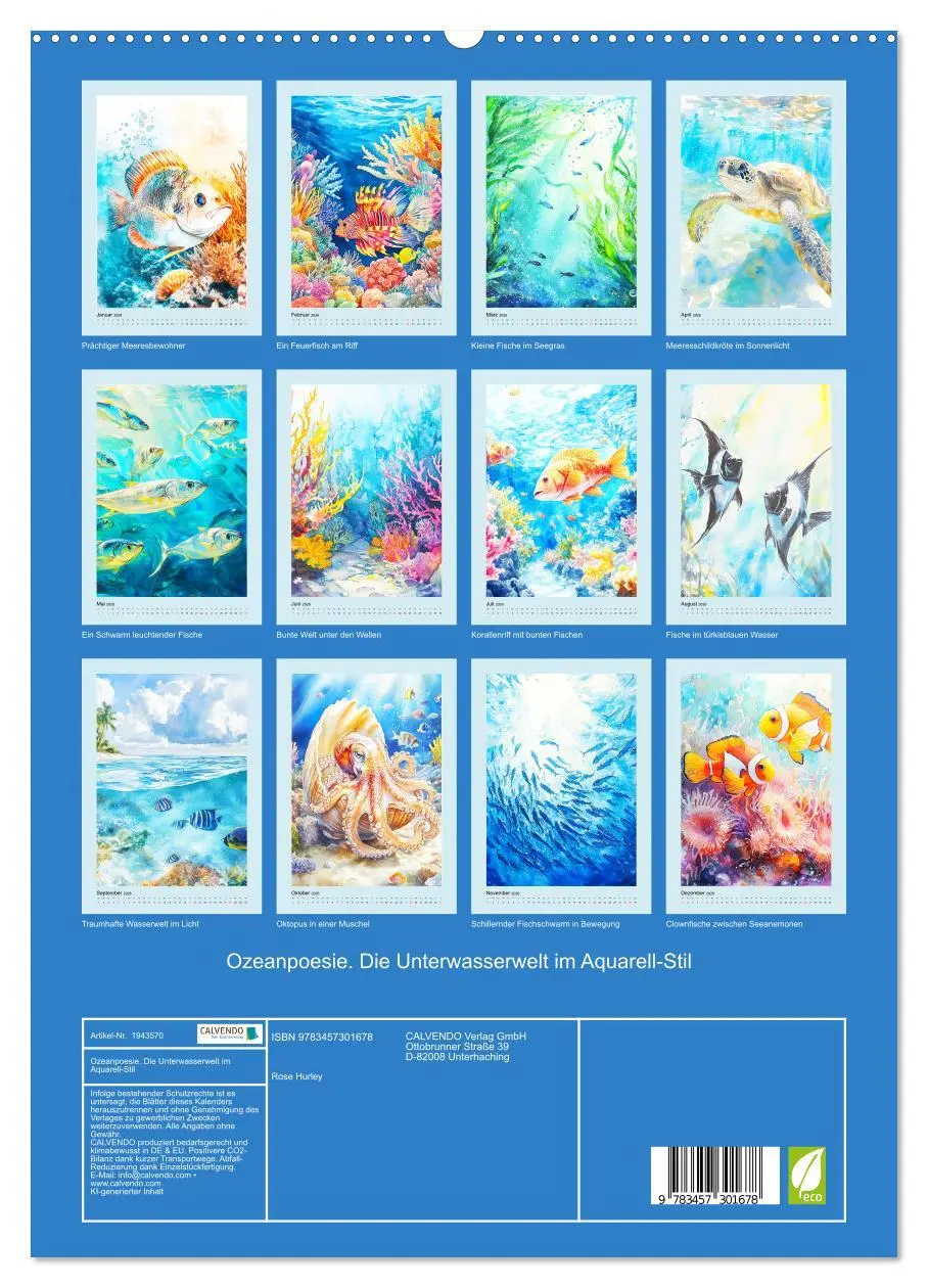 Bild: 9783457301678 | Ozeanpoesie. Die Unterwasserwelt im Aquarell-Stil (hochwertiger...