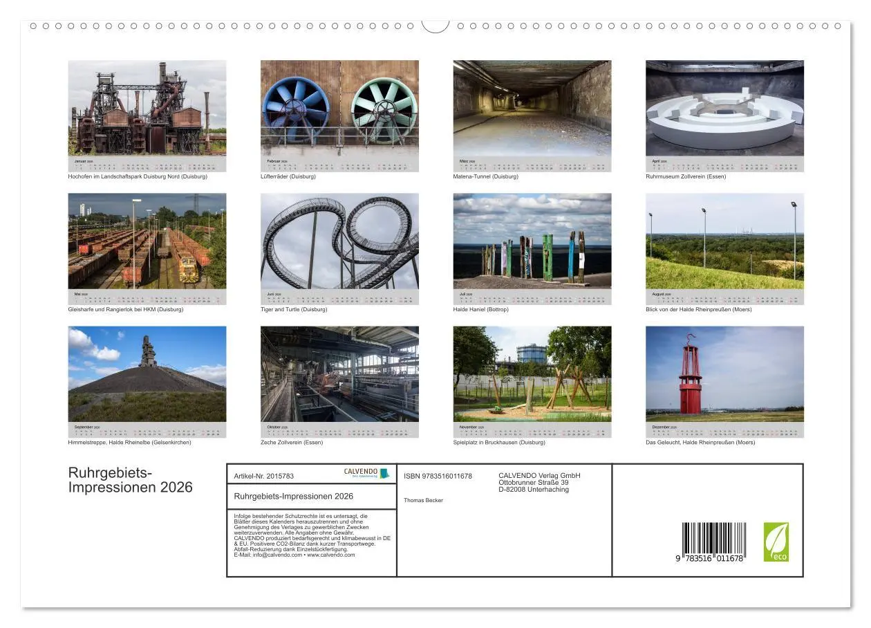Bild: 9783516011678 | Ruhrgebiets-Impressionen 2026 (hochwertiger Premium Wandkalender...