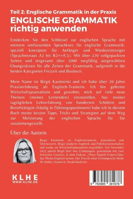 Rückseite: 9783985381678 | Englische Grammatik richtig anwenden - Teil 2: Englische Grammatik...