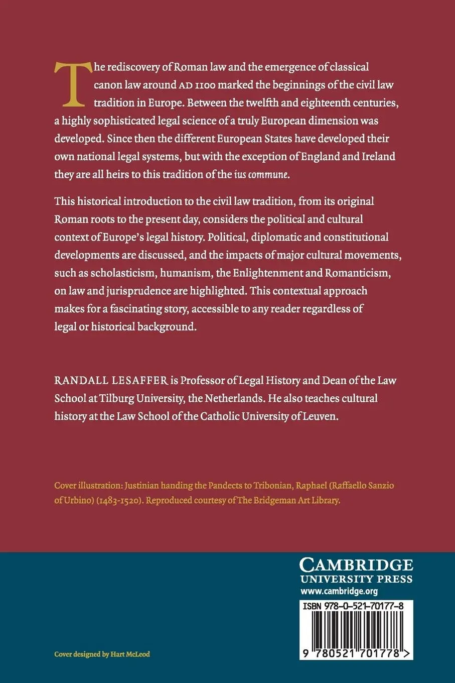 Rückseite: 9780521701778 | European Legal History | Randall Lesaffer | Taschenbuch | Paperback