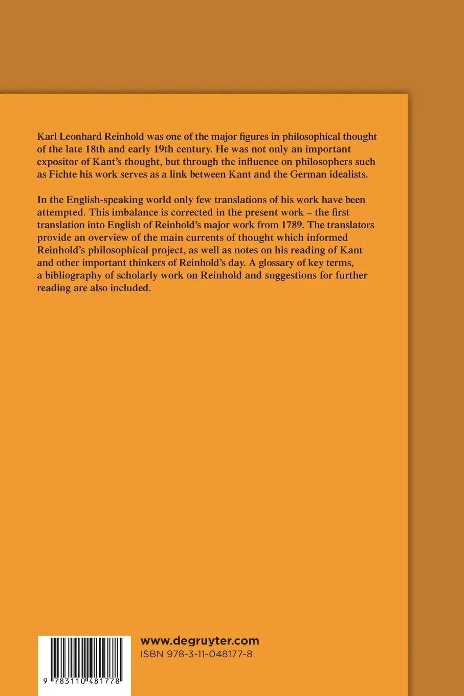 Rückseite: 9783110481778 | Essay on a New Theory of the Human Capacity for Representation | Buch