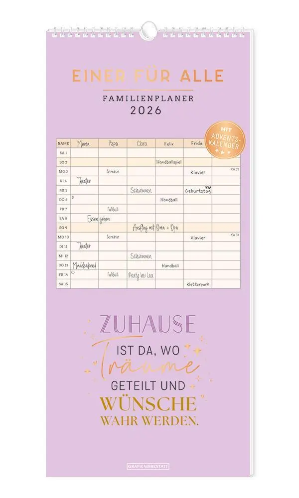 Cover: 9783986361778 | Familienplaner 2026 Einer für alle | Familienplaner | Original | 14 S.