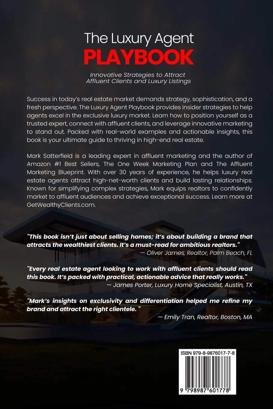 Rückseite: 9798987601778 | The Luxury Agent Playbook | Mark Satterfield | Taschenbuch | Englisch