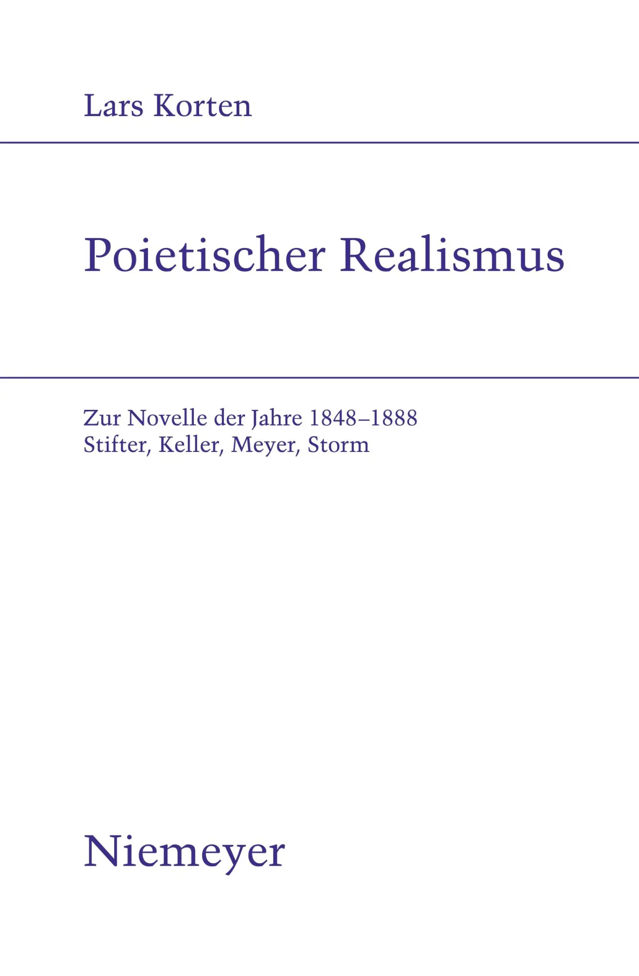 Cover: 9783484181878 | Poietischer Realismus | Lars Korten | Taschenbuch | VIII | Deutsch