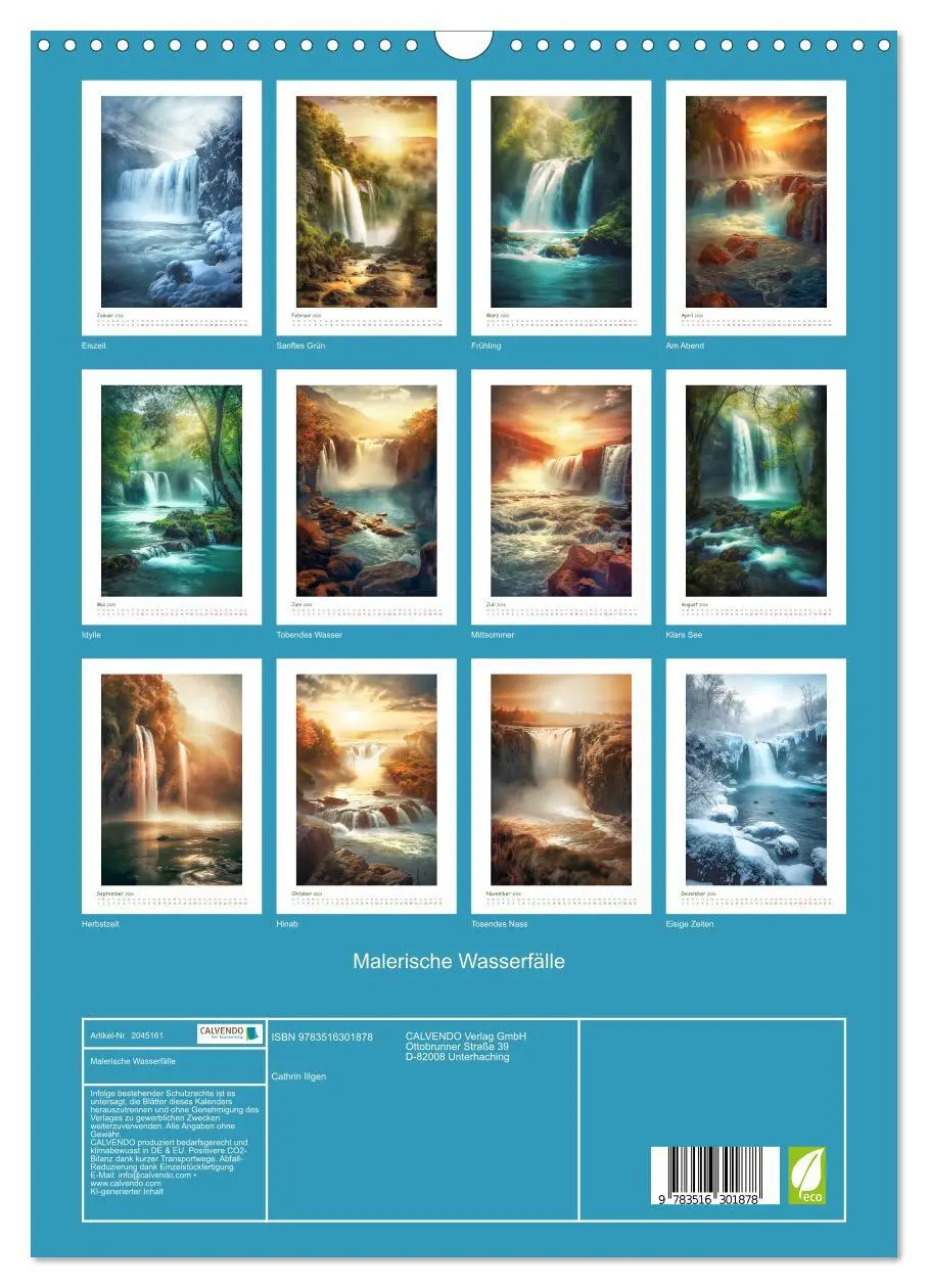 Bild: 9783516301878 | Malerische Wasserfälle (Wandkalender 2026 DIN A3 hoch), CALVENDO...