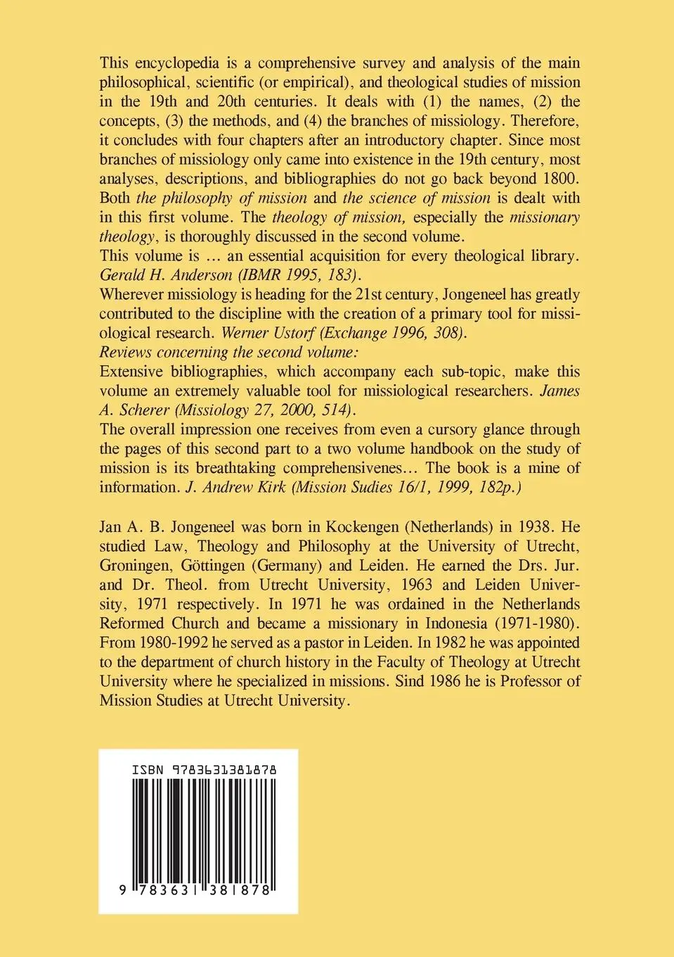 Rückseite: 9783631381878 | Philosophy, Science, and Theology of Mission in the 19th and 20th...