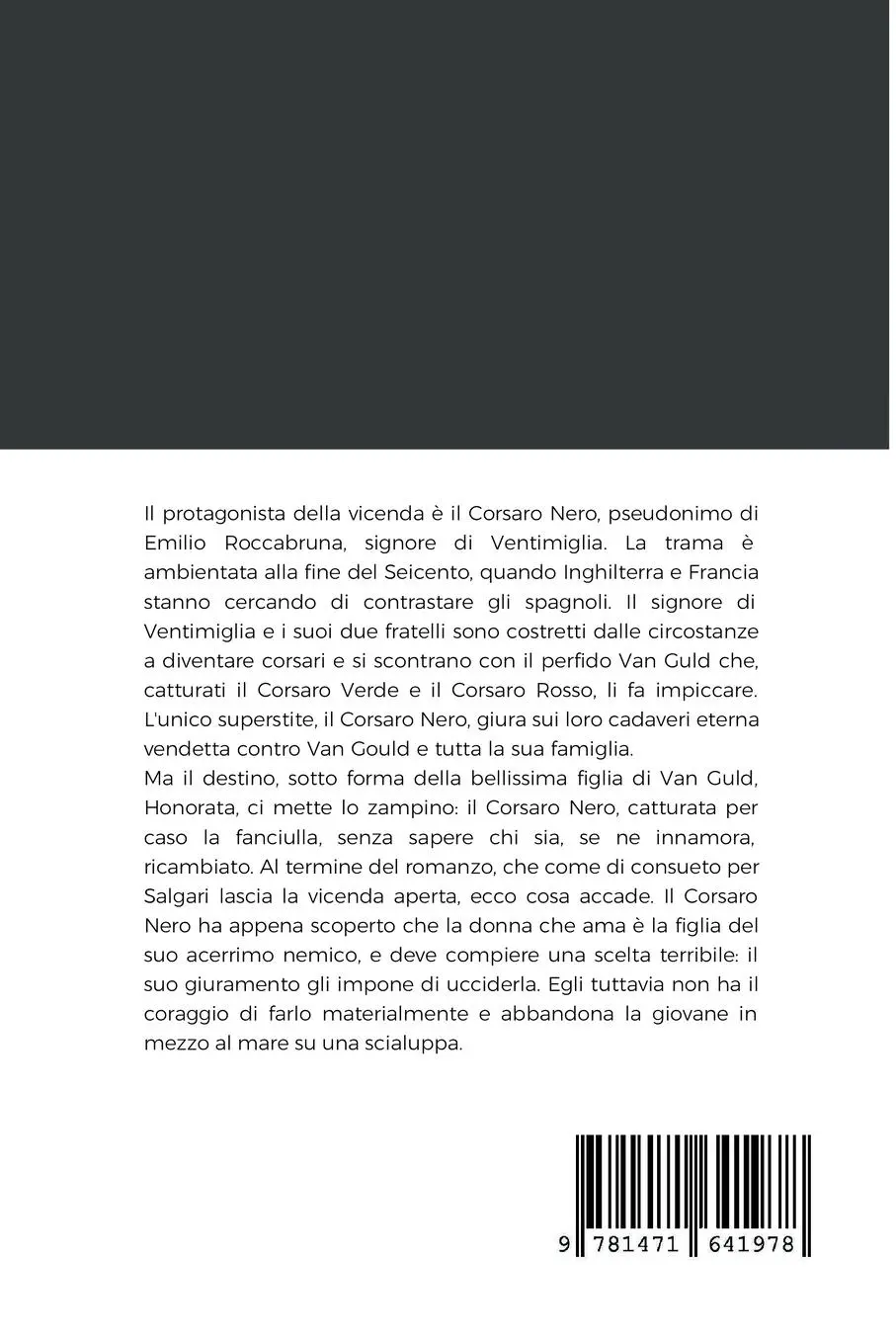 Rückseite: 9781471641978 | Il Corsaro Nero | Emilio Salgari | Taschenbuch | Italienisch | 2012