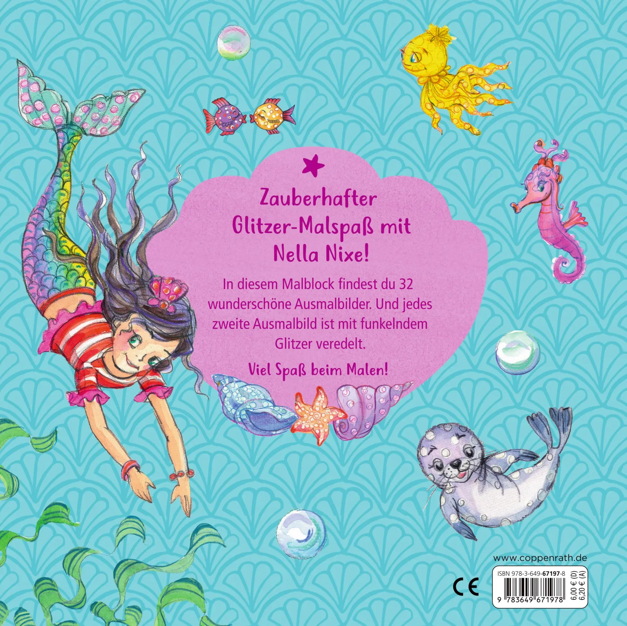 Rückseite: 9783649671978 | Glitzer-Malblock (Nella Nixe) | Monika Finsterbusch | Buch | 64 S.