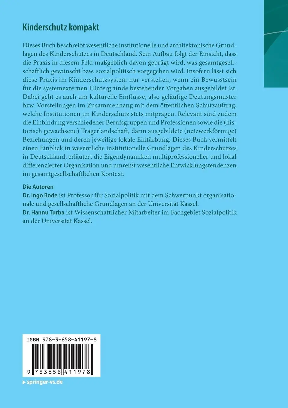 Rückseite: 9783658411978 | Kinderschutz kompakt | Regulierung, Organisation, Wandel | Taschenbuch