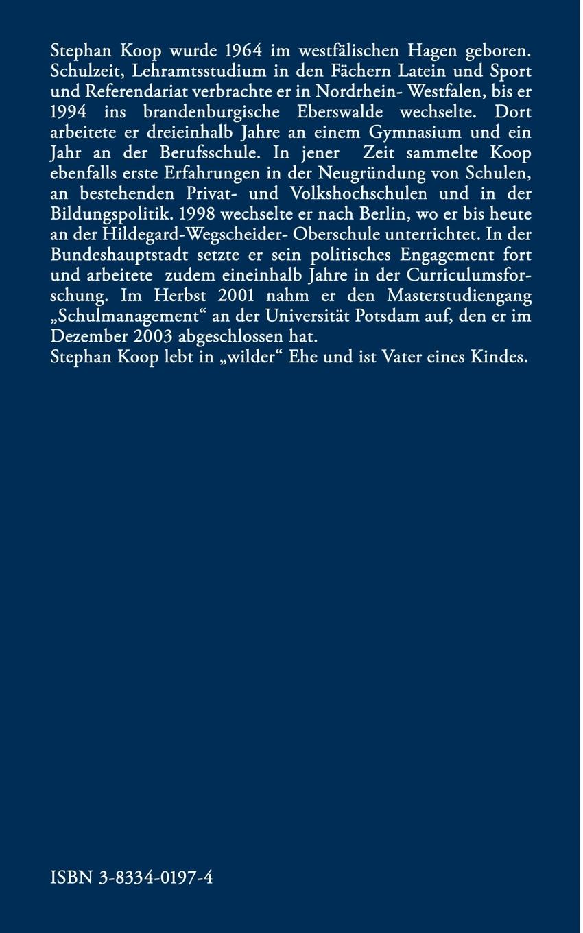 Rückseite: 9783833401978 | Changemanagement für Schulen | Stephan Koop | Taschenbuch | 116 S.