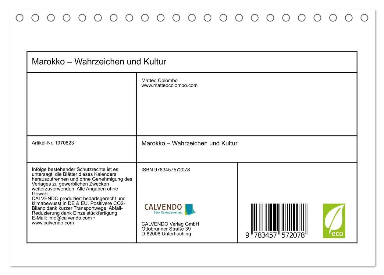 Bild: 9783457572078 | Marokko - Wahrzeichen und Kultur (Tischkalender 2026 DIN A5 quer),...
