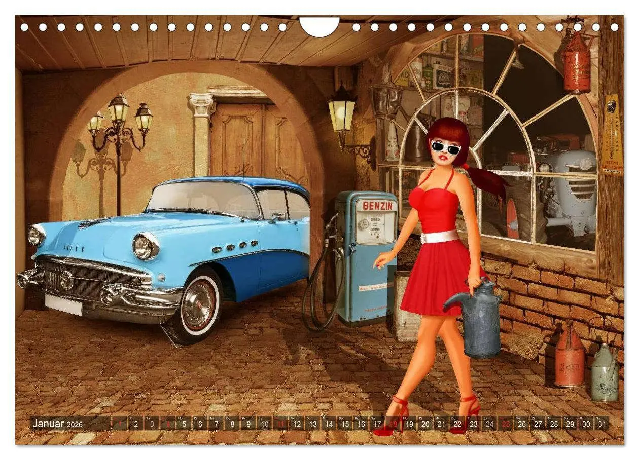 Bild: 9783457952078 | Oldtimer und Pin-Up Girls by Mausopardia (Wandkalender 2026 DIN A4...