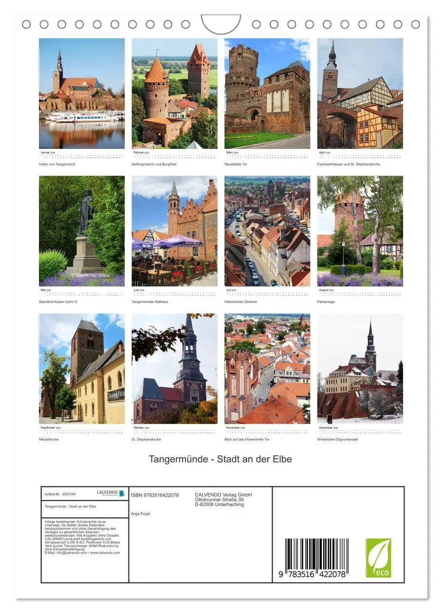 Bild: 9783516422078 | Tangermünde - Stadt an der Elbe (Wandkalender 2026 DIN A4 hoch),...