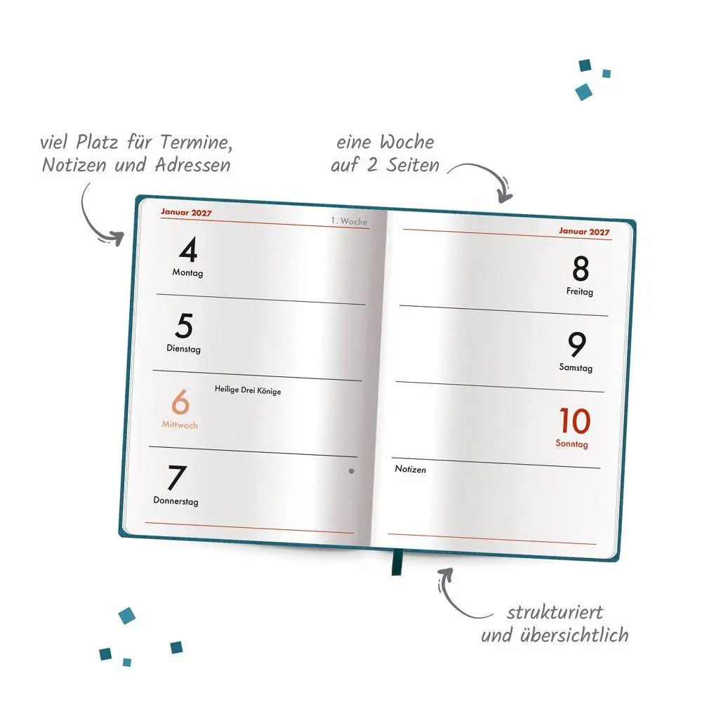 Bild: 4251901512178 | TRÖTSCH - Taschenkalender A7 Soft Touch Petrol 2027 | KG | Kalender