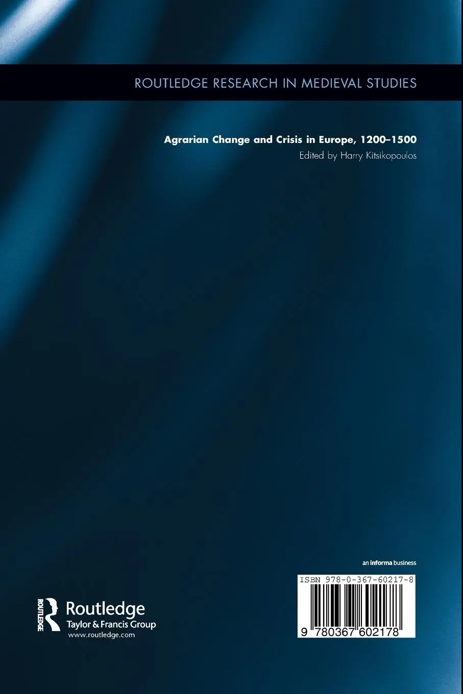 Rückseite: 9780367602178 | Agrarian Change and Crisis in Europe, 1200-1500 | Kitsikopoulos | Buch