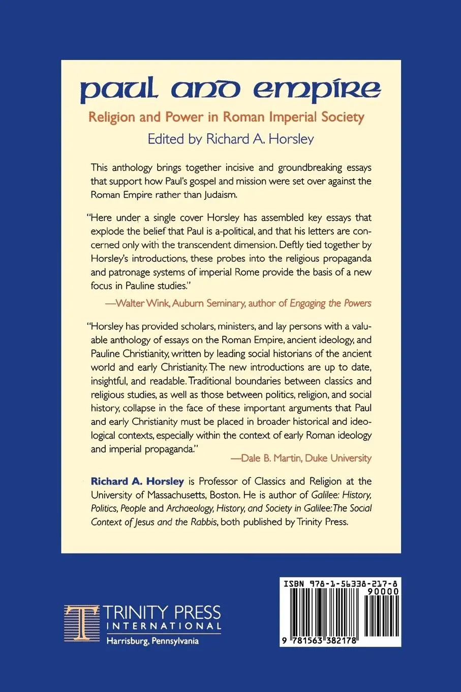 Rückseite: 9781563382178 | Paul and Empire | Richard A. Horsley | Taschenbuch | Englisch | 1997