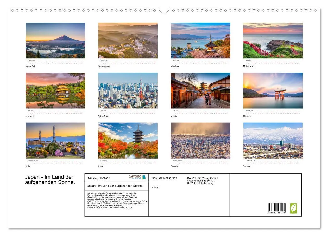 Bild: 9783457562178 | Japan - Im Land der aufgehenden Sonne. (Wandkalender 2026 DIN A2...