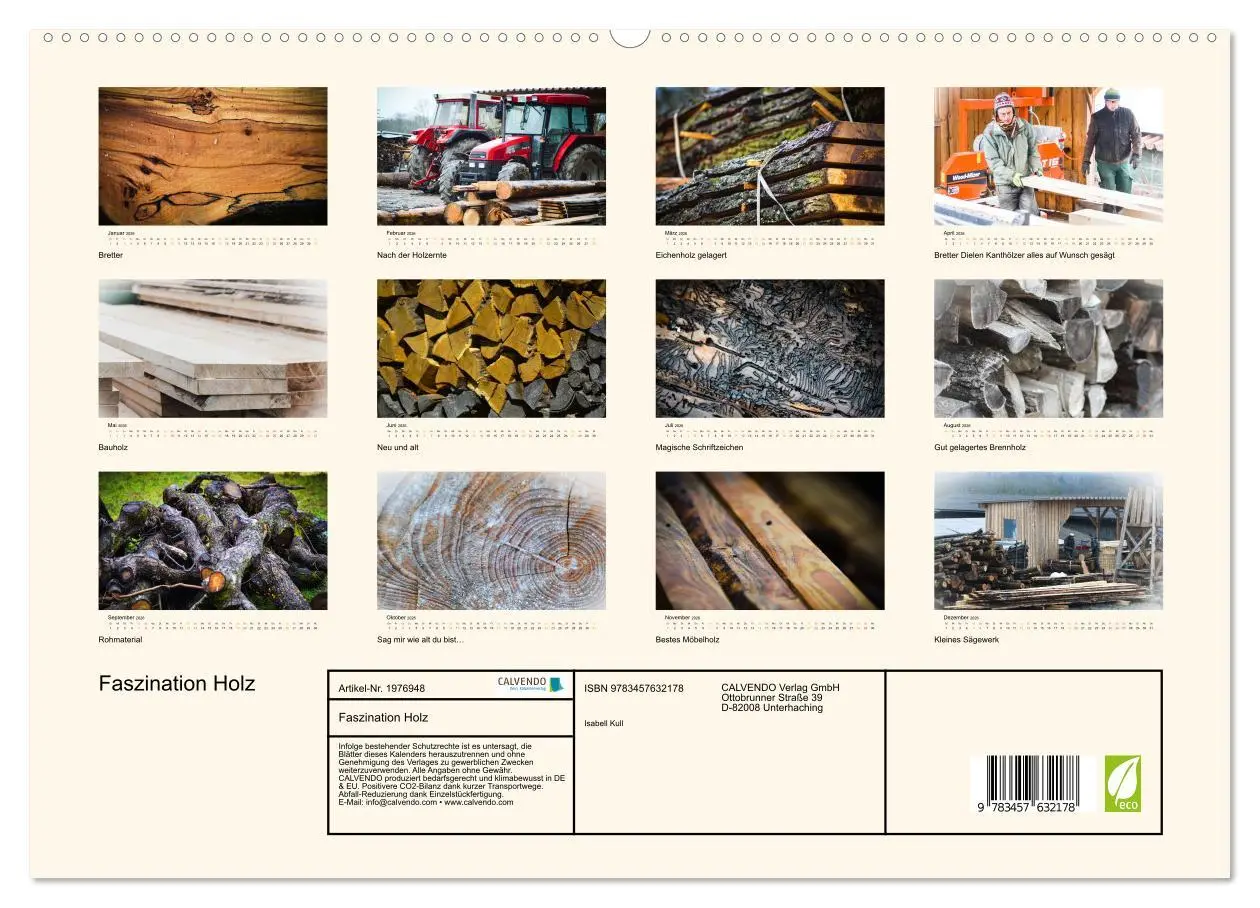 Bild: 9783457632178 | Faszination Holz (Wandkalender 2026 DIN A2 quer), CALVENDO...
