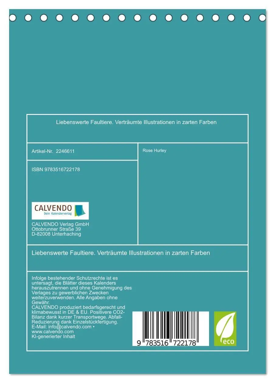 Bild: 9783516722178 | Liebenswerte Faultiere. Verträumte Illustrationen in zarten Farben...
