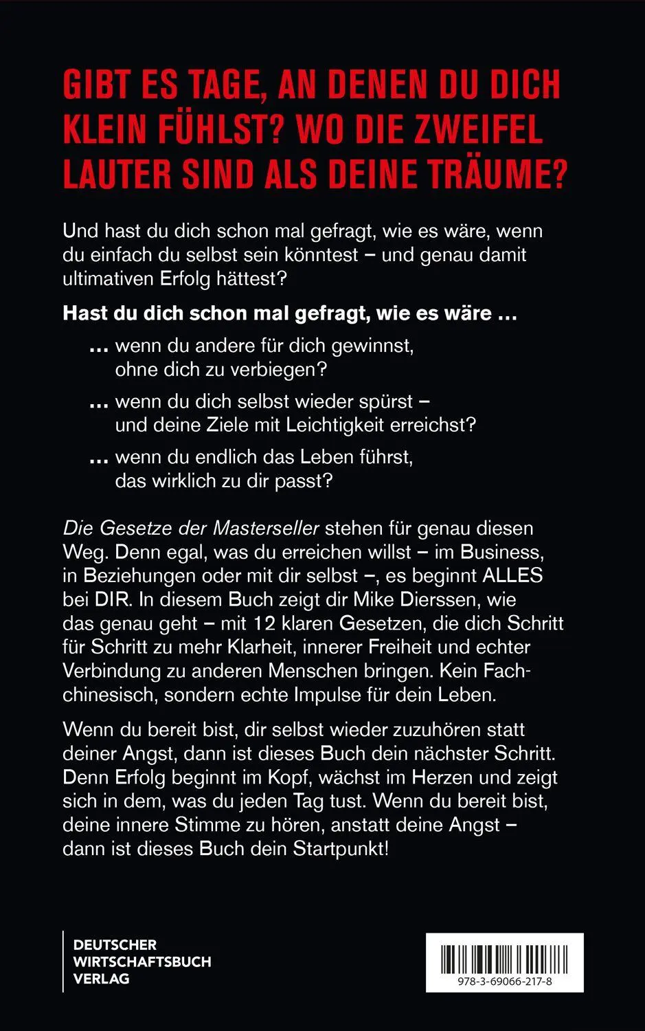 Rückseite: 9783690662178 | Verkaufen mit Rückgrat | Die 12 Gesetze für mehr Erfolg und Glück