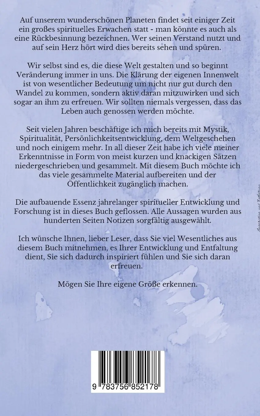 Rückseite: 9783756852178 | Inspiration und Entfaltung | Rainer Lindbichler | Taschenbuch | 76 S.