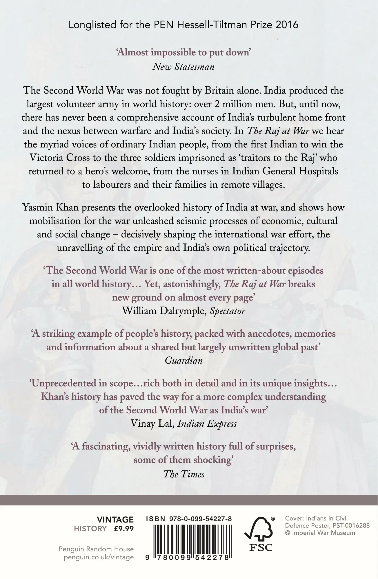 Rückseite: 9780099542278 | The Raj at War | A People's History of India's Second World War | Khan