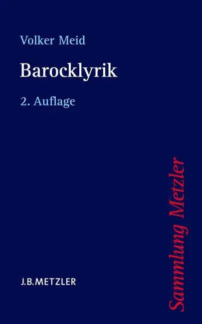 Cover: 9783476122278 | Barocklyrik | Volker Meid | Taschenbuch | Sammlung Metzler | Paperback