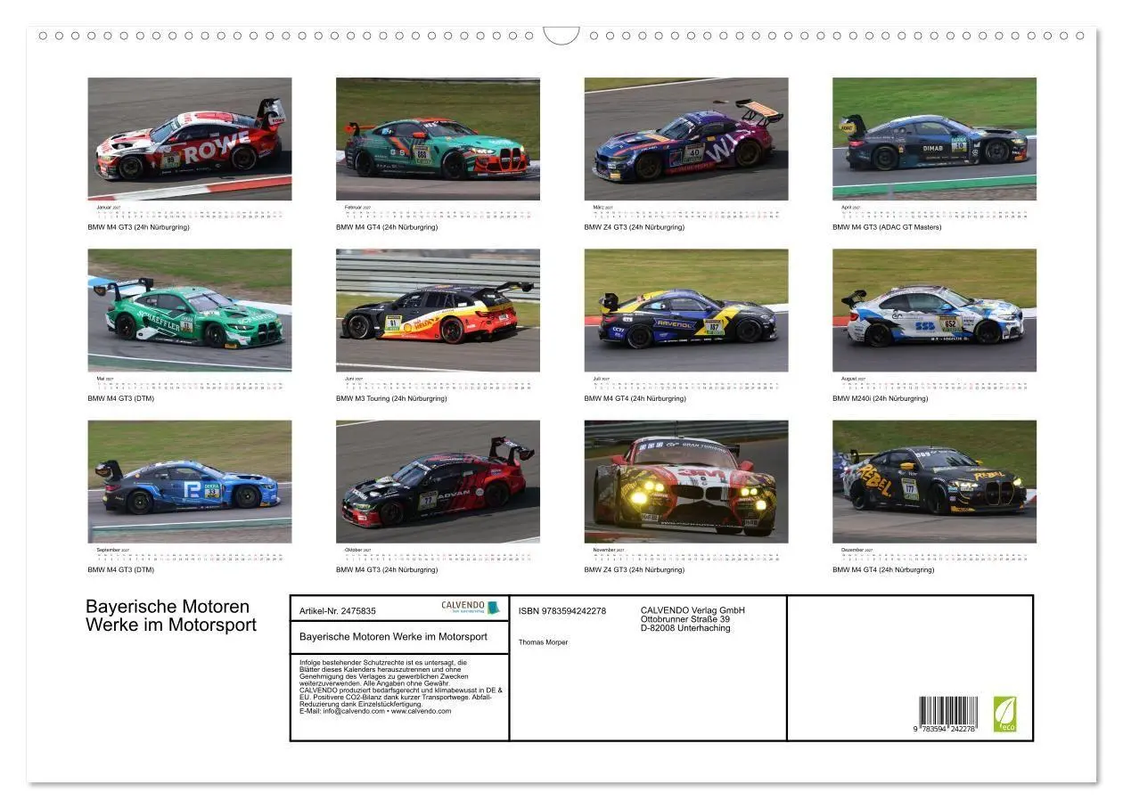 Bild: 9783594242278 | Bayerische Motoren Werke im Motorsport (Wandkalender 2027 DIN A2...